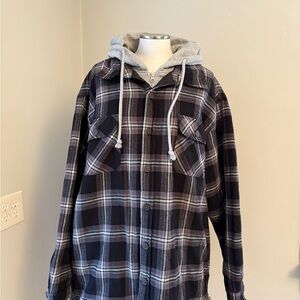 Plaid Hooded Flannel Shacket